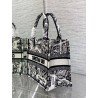 Dior Small Book Tote Bag In White Plan de Paris Embroidery 629