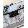 Dior Medium Book Tote Bag In White Dior Petites Fleurs Embroidery 656