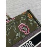 Dior Large Book Tote Bag In Green Dior Petites Fleurs Embroidery 746