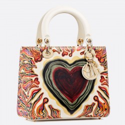 Dior Medium Lady Dior Bag Printed With Heart 976