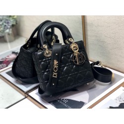 Dior Small Lady Dior My ABCDior Bag In Black Cannage Lambskin 856