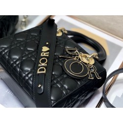Dior Small Lady Dior My ABCDior Bag In Black Cannage Lambskin 856