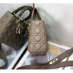 Dior Small Lady Dior My ABCDior Bag In Warm Taupe Cannage Lambskin 567