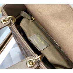 Dior Small Lady Dior My ABCDior Bag In Warm Taupe Cannage Lambskin 567
