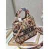 Dior Lady D-Lite Medium Bag In Beige Raffia Embroidered with Dior Petites Fleurs 685