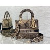 Dior Lady D-Lite Medium Bag In Beige Toile de Jouy Voyage Embroidery 224