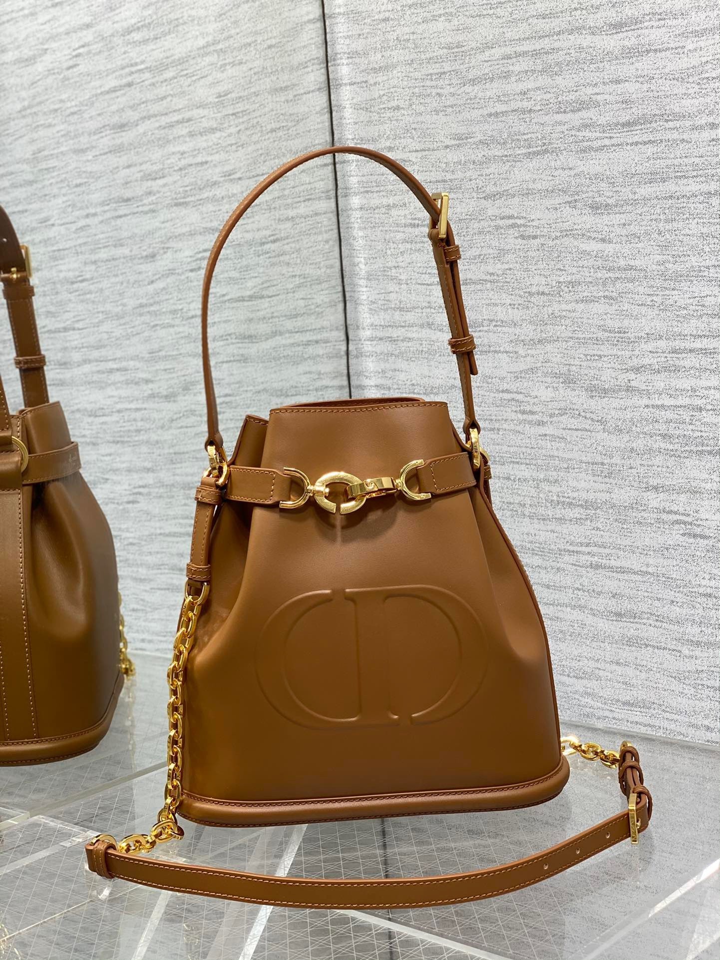 Dior C'est Medium Bag in Brown Saddle Calfskin 305