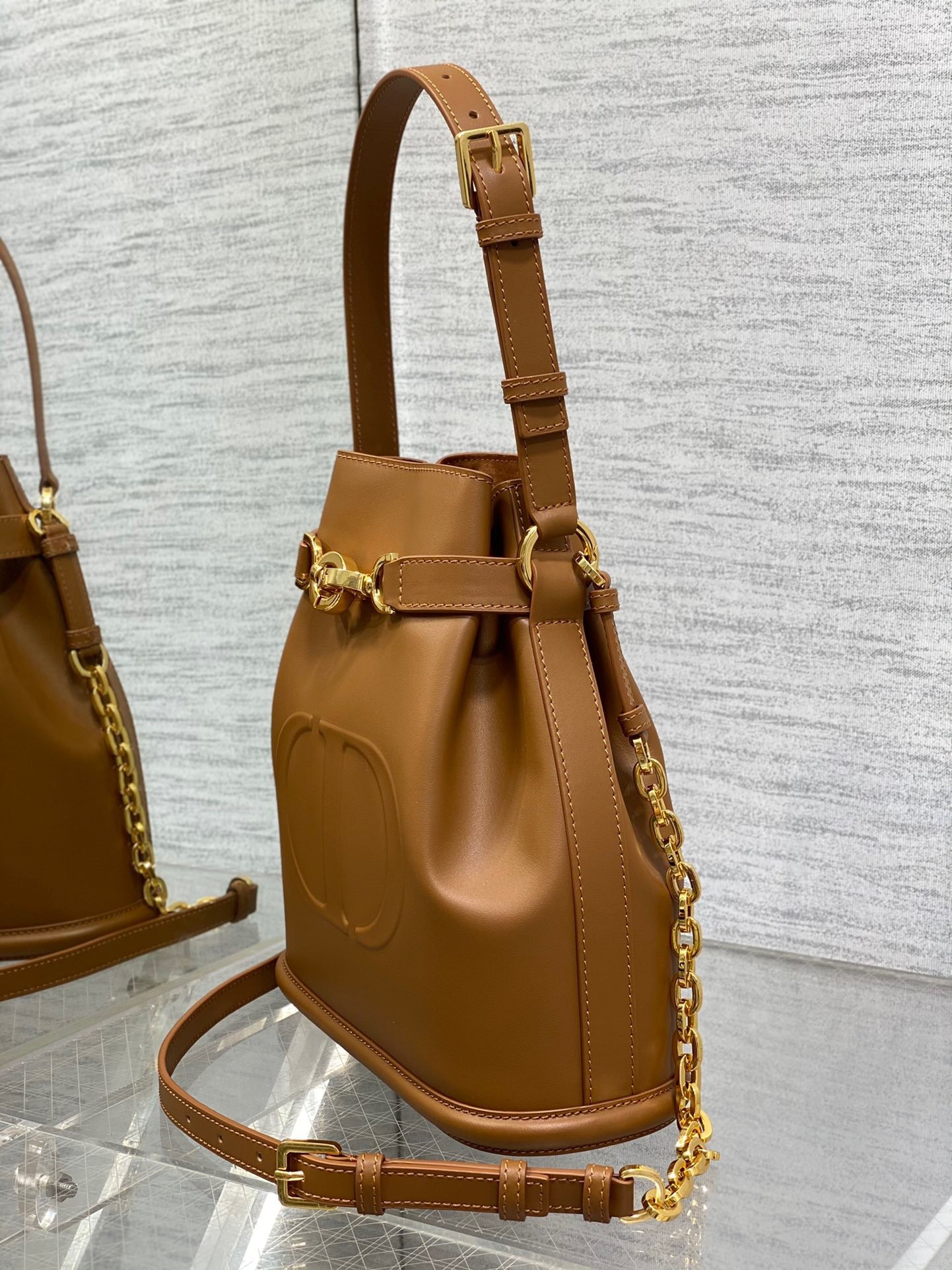 Dior C'est Medium Bag in Brown Saddle Calfskin 305