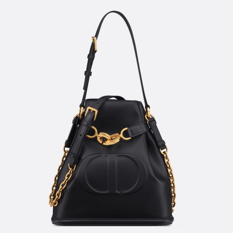 Dior C'est Medium Bag in Black Saddle Calfskin 344