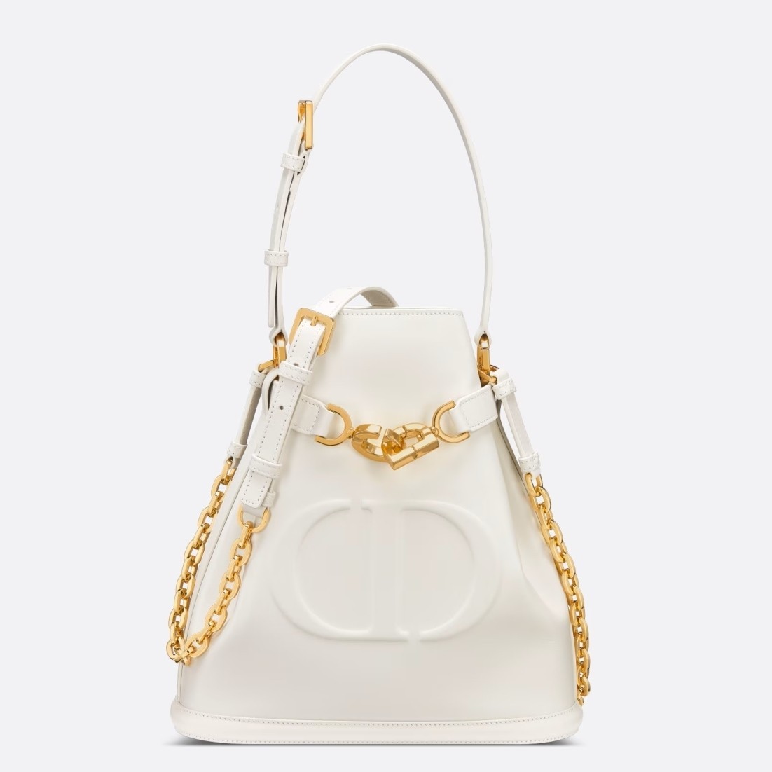 Dior C'est Medium Bag in White Saddle Calfskin 372