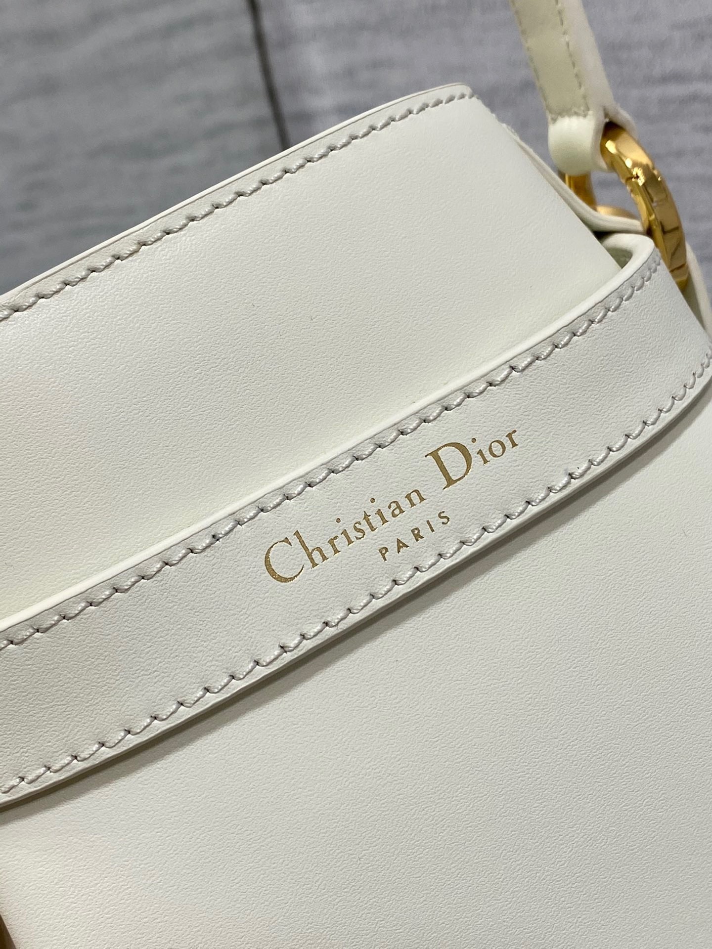 Dior C'est Medium Bag in White Saddle Calfskin 372