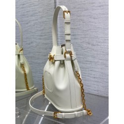 Dior C'est Medium Bag in White Saddle Calfskin 372