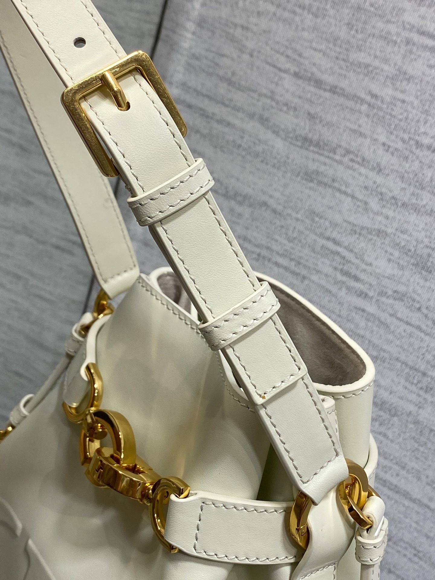 Dior C'est Medium Bag in White Saddle Calfskin 372