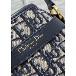 Dior C'est Medium Bag in Blue Oblique Jacquard 414