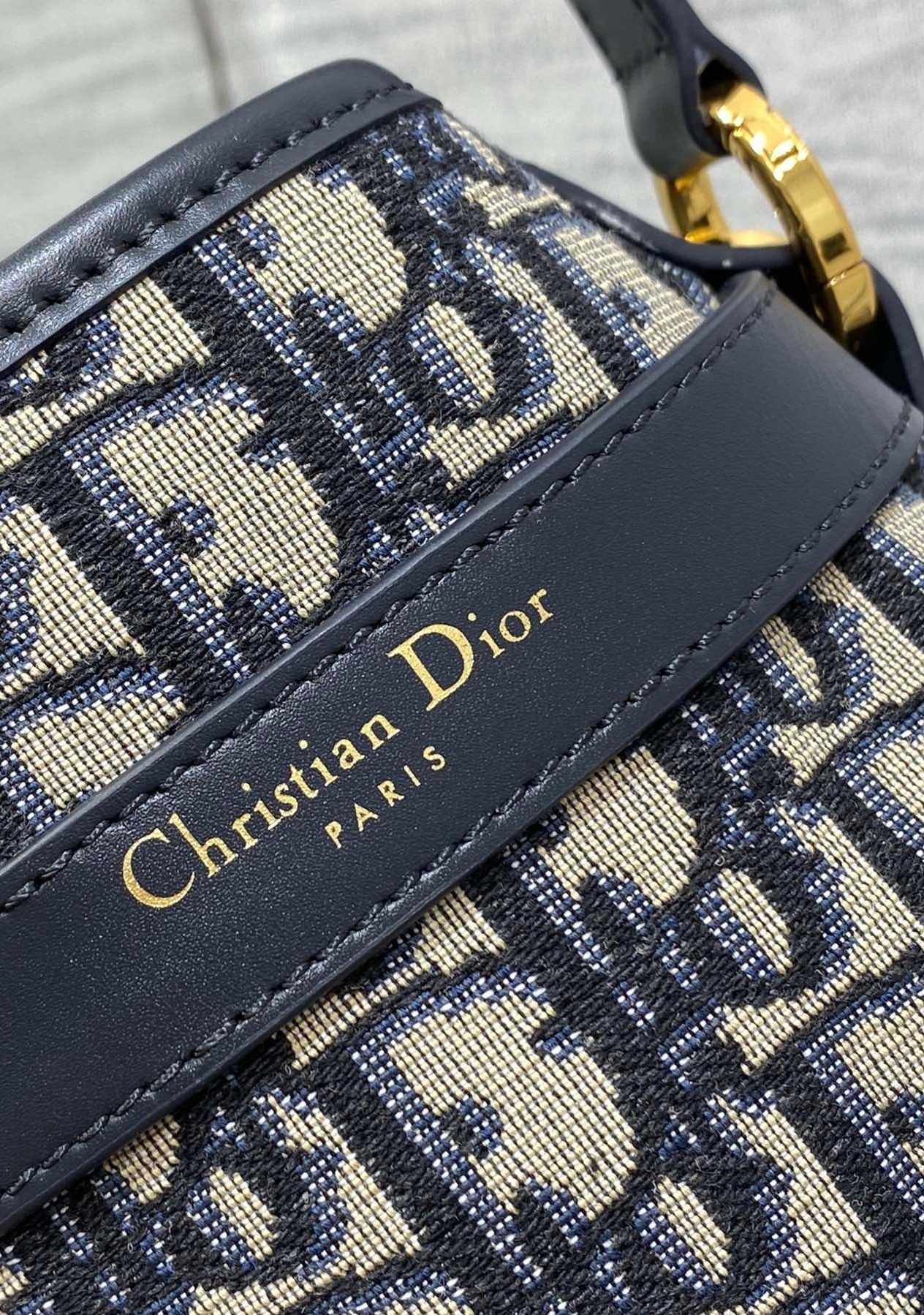 Dior C'est Medium Bag in Blue Oblique Jacquard 414