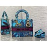 Dior Lady D-Lite Medium Bag In Multicolor Toile de Jouy Voyage Embroidery 544