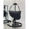 Dior Mini Saddle Bag with Strap in Black Ultramatte Calfskin 552