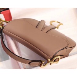 Dior Mini Saddle Bag In Nude Calfskin 645