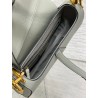 Dior Saddle Bag with Strap in Grey Stone Grained Calfskin 622