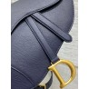 Dior Saddle Bag with Strap in Indigo Blue Grained Calfskin 647