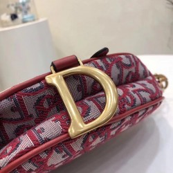 Dior Mini Saddle Bag In Bordeaux Oblique Jacquard Canvas 611