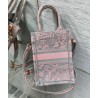 Dior Mini Dioriviera Book Tote Phone Bag In Pink Toile de Jouy Reverse Embroidery 691