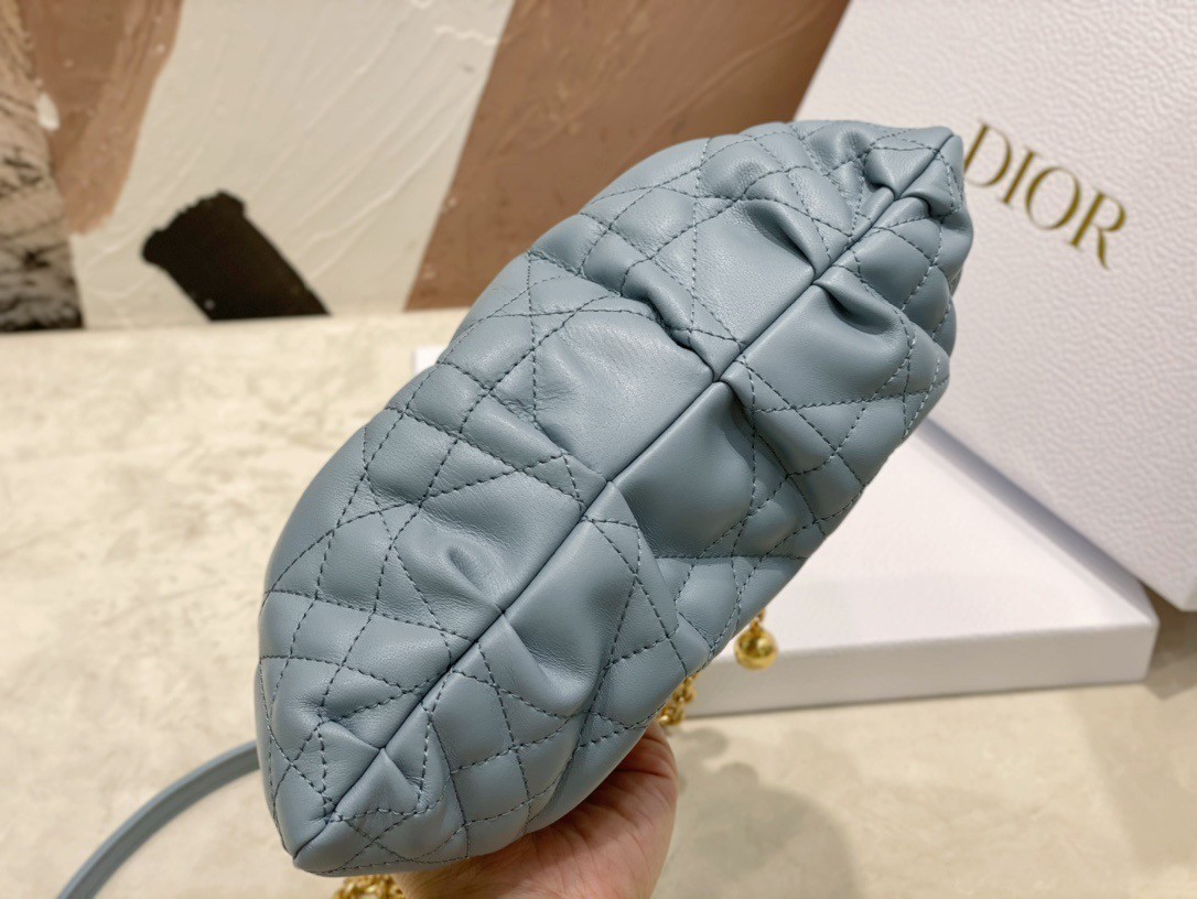 Dior Ammi Small Bag in Blue Macrocannage Lambskin 804