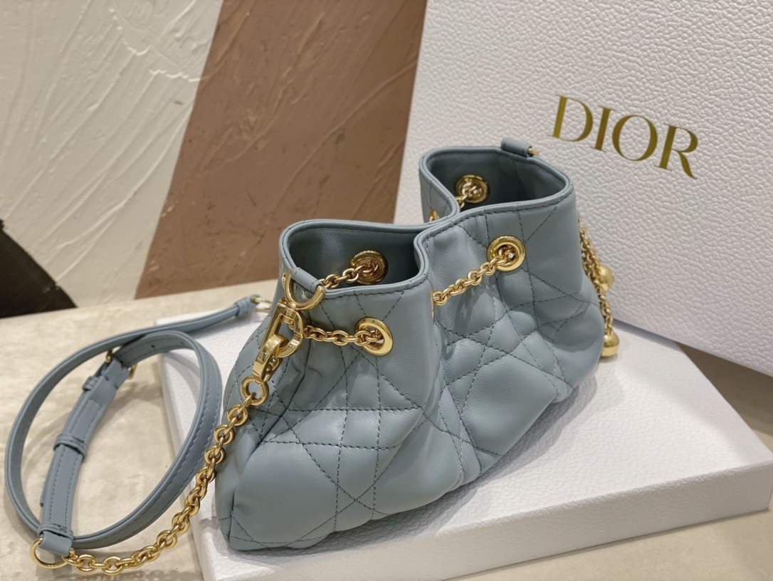 Dior Ammi Small Bag in Blue Macrocannage Lambskin 804