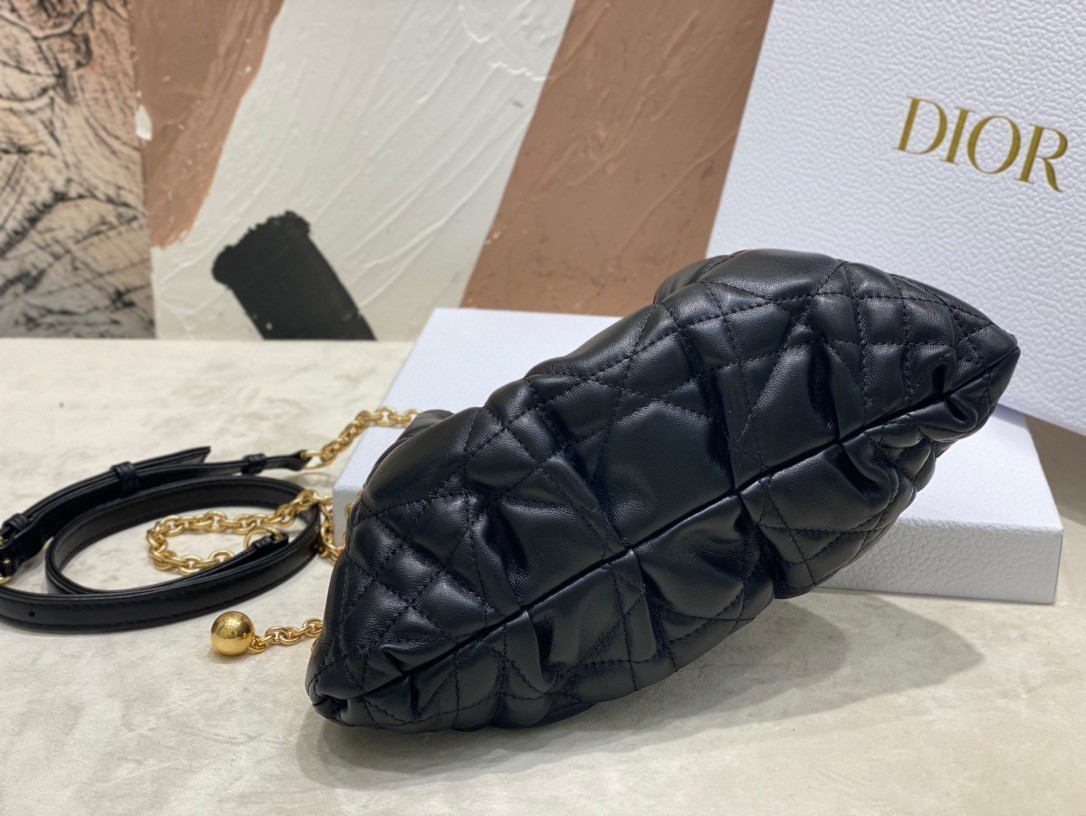 Dior Ammi Small Bag in Black Macrocannage Lambskin 833