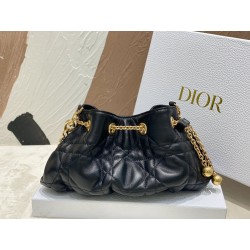 Dior Ammi Small Bag in Black Macrocannage Lambskin 833