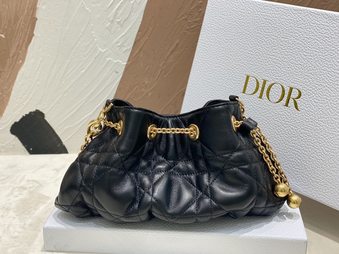 Dior Ammi Small Bag in Black Macrocannage Lambskin 833