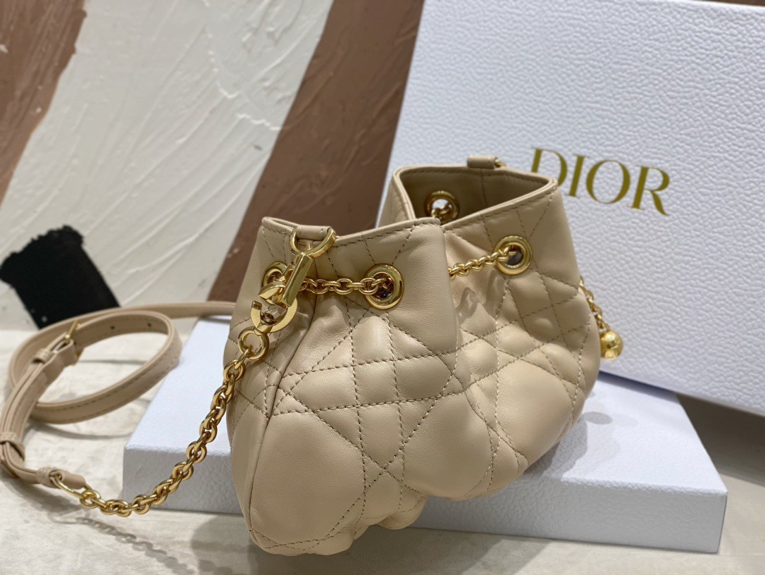 Dior Ammi Small Bag in Sand Pink Macrocannage Lambskin 867