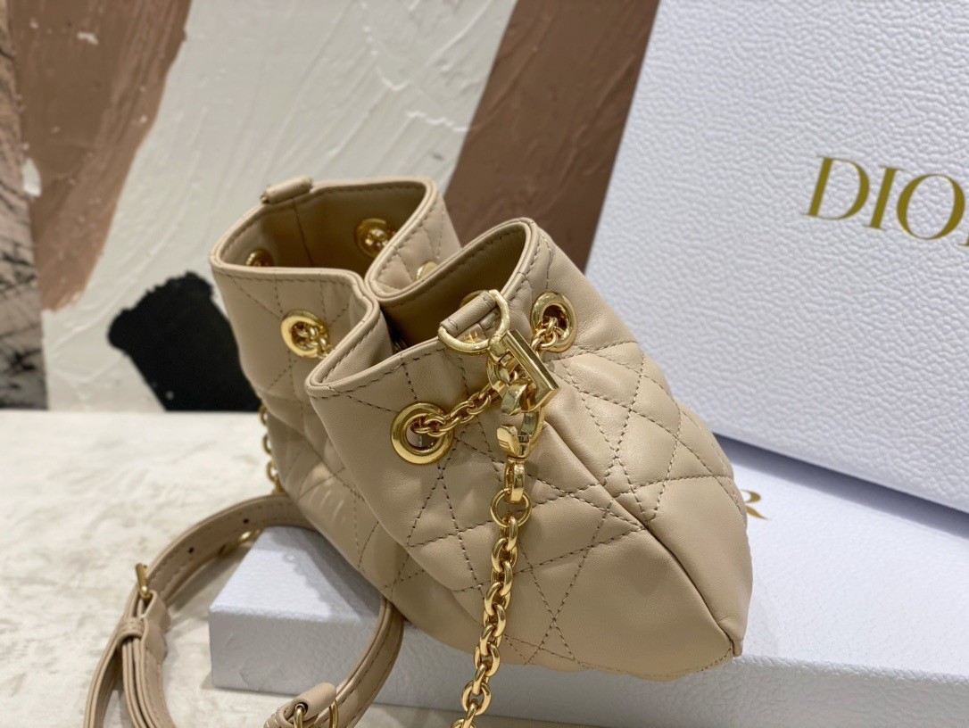 Dior Ammi Small Bag in Sand Pink Macrocannage Lambskin 867