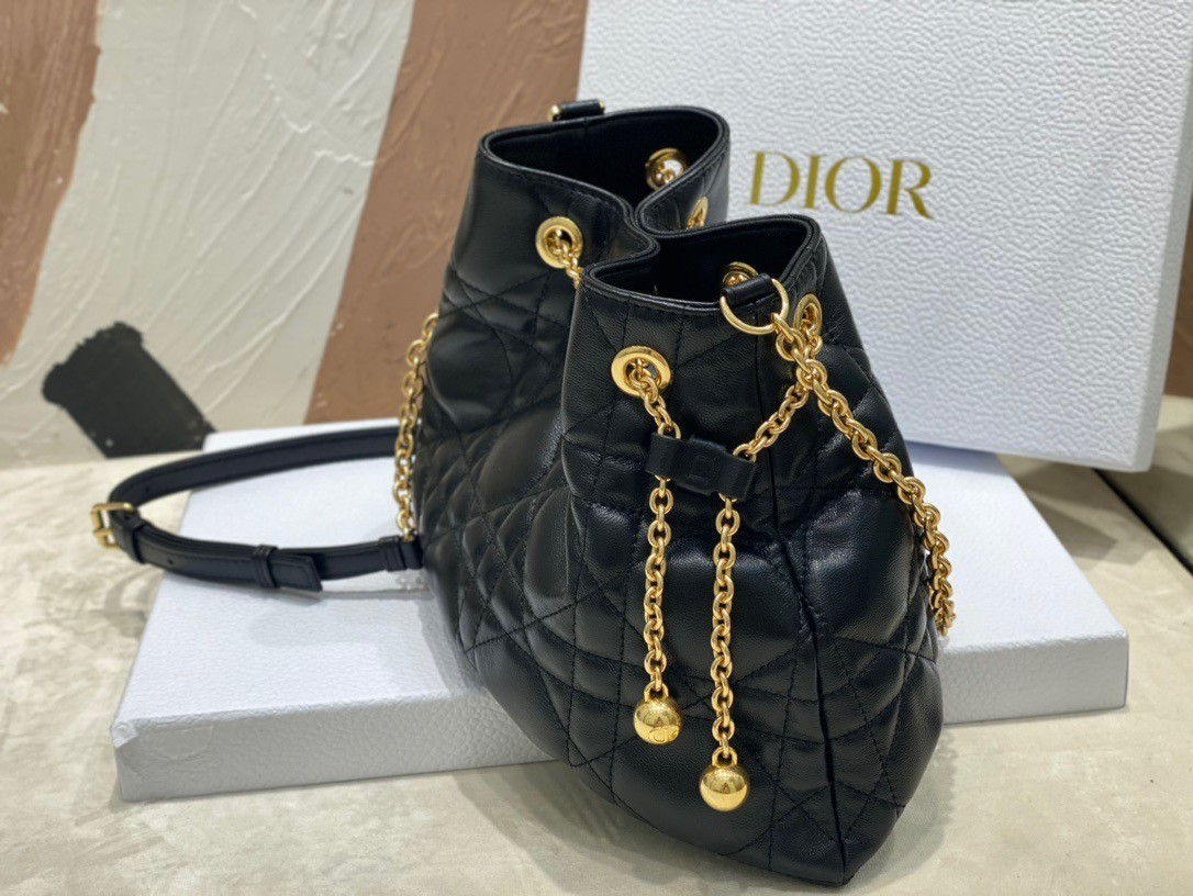 Dior Ammi Medium Bag in Black Macrocannage Lambskin 903