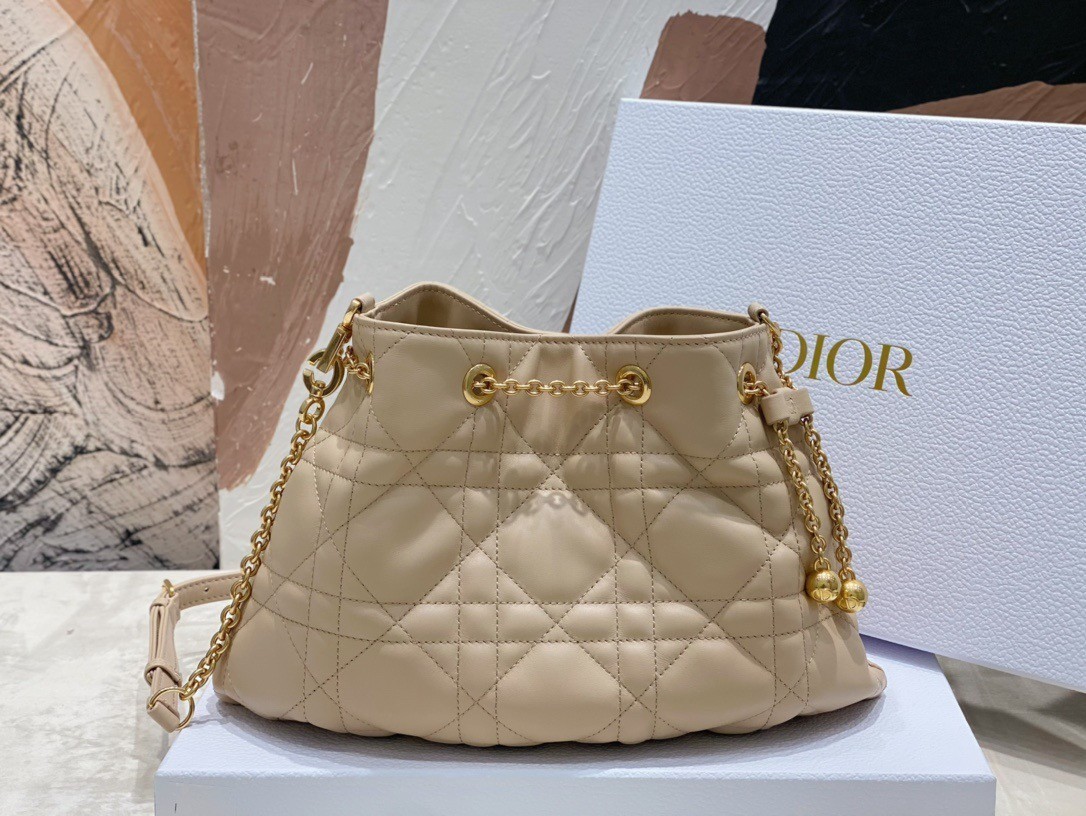 Dior Ammi Medium Bag in Sand Pink Macrocannage Lambskin 943