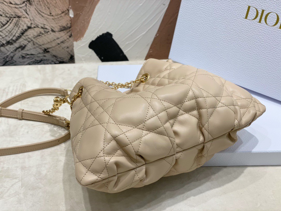 Dior Ammi Medium Bag in Sand Pink Macrocannage Lambskin 943