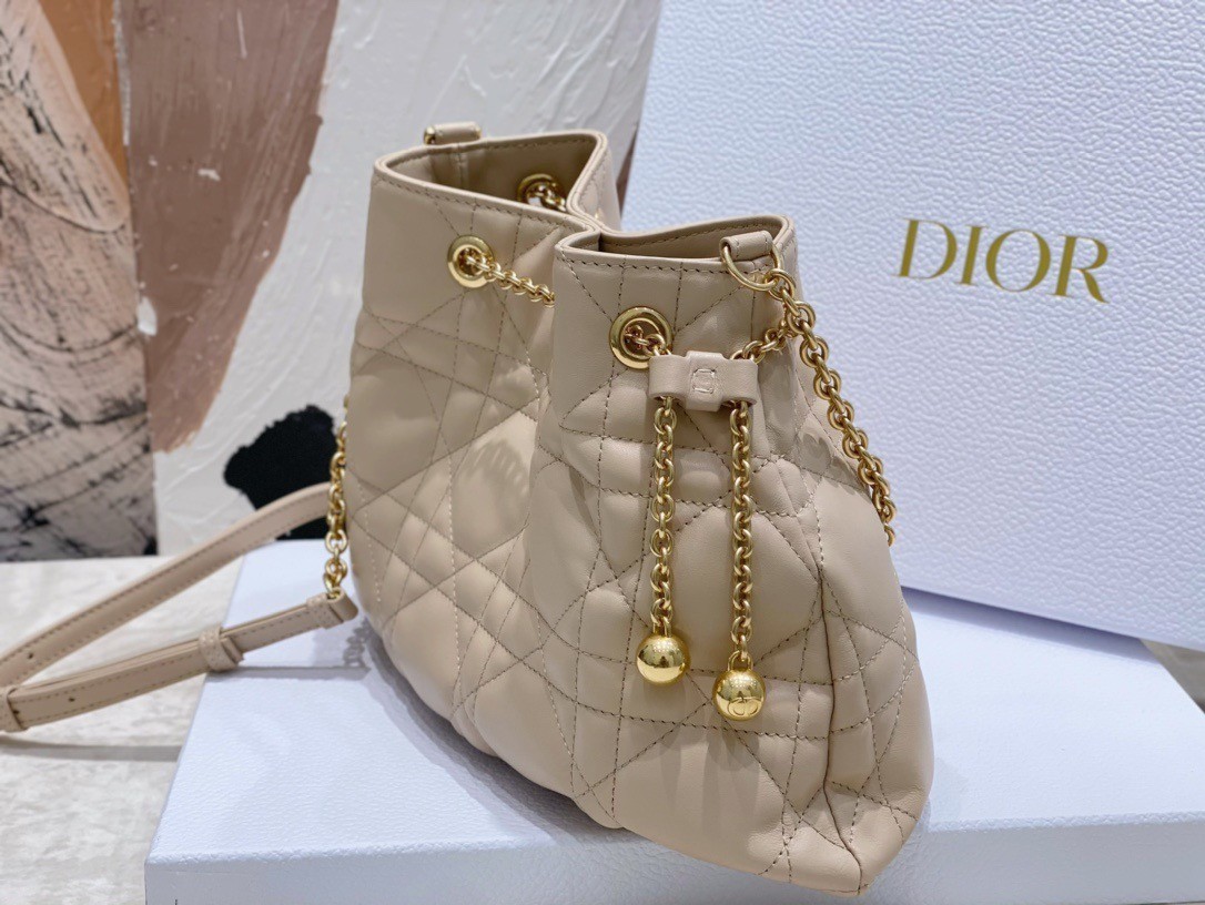 Dior Ammi Medium Bag in Sand Pink Macrocannage Lambskin 943