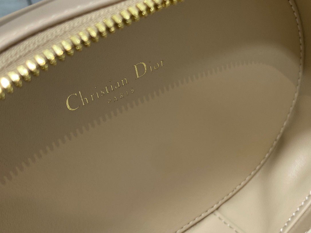 Dior CD Signature Oval Camera Bag in Beige Calfskin 025