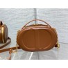 Dior CD Signature Oval Camera Bag in Brown Calfskin 516