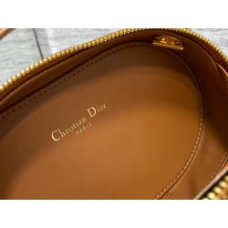 Dior CD Signature Oval Camera Bag in Brown Calfskin 516