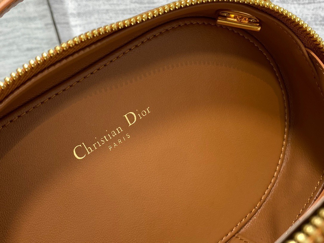 Dior CD Signature Oval Camera Bag in Brown Calfskin 516