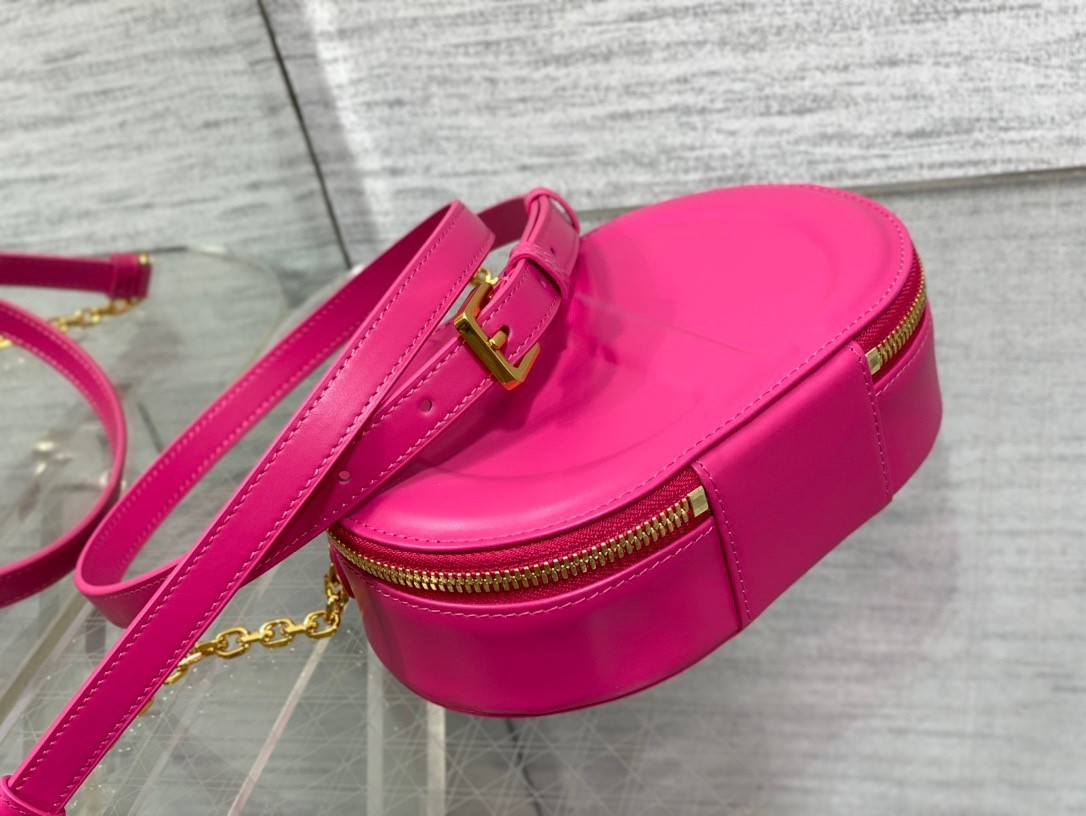 Dior CD Signature Oval Camera Bag in Rani Pink Calfskin 545