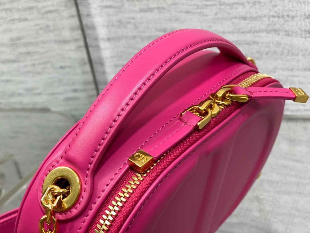 Dior CD Signature Oval Camera Bag in Rani Pink Calfskin 545