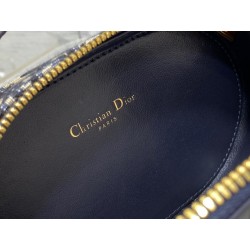 Dior CD Signature Oval Camera Bag in Blue Dior Oblique Jacquard 731