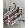 Dior Large Book Tote Bag In White Multicolor Florilegio Embroidery 461