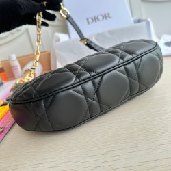 Dior CD Lounge Bag in Black Macrocannage Lambskin 500