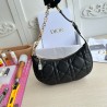 Dior CD Lounge Bag in Black Macrocannage Lambskin 500