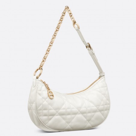 Dior CD Lounge Bag in White Macrocannage Lambskin 532