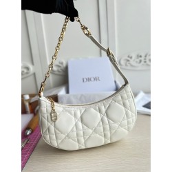 Dior CD Lounge Bag in White Macrocannage Lambskin 532