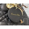 Dior Lady Dior Medium Bag in Noir Grained Calfskin 374